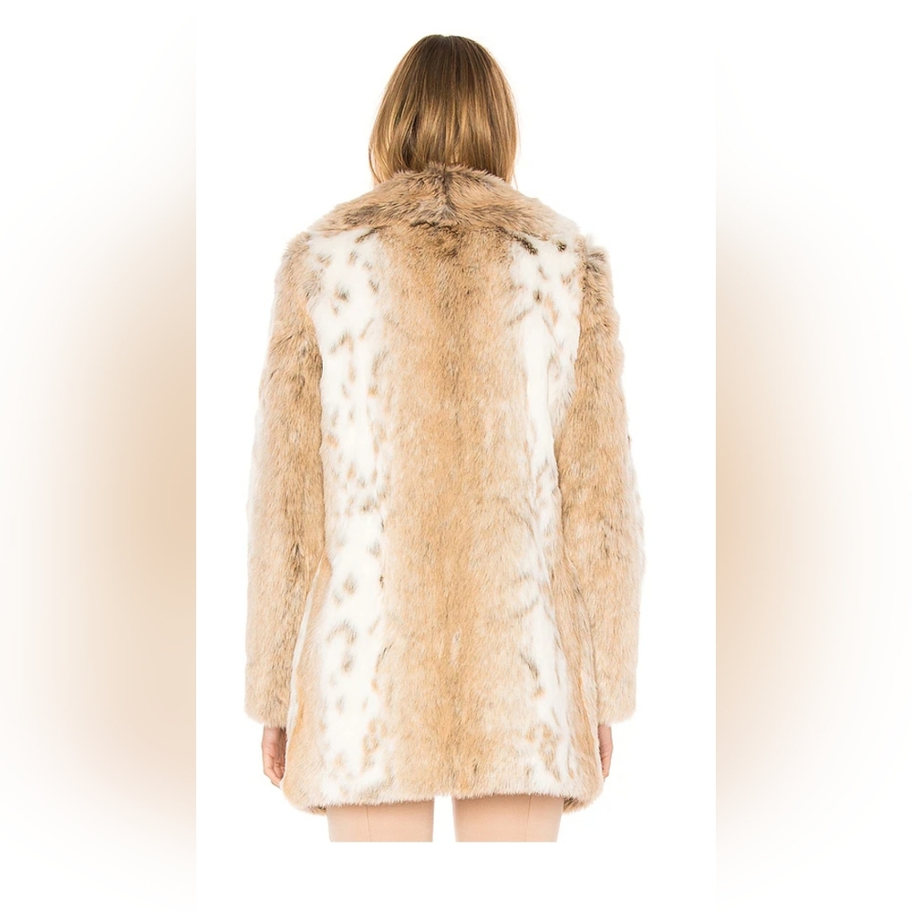 Ameri Mode Beige Lynx Faux Fur Coat - image 3